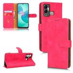 For Infinix Hot 12 Play Skin Feel Magnetic Flip Leather Phone Case(Rose Red)
