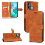 For Infinix Hot 12 Play Skin Feel Magnetic Flip Leather Phone Case(Brown)