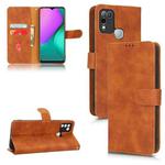 For Infinix Hot 10 Play Skin Feel Magnetic Flip Leather Phone Case(Brown)