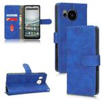 For Sharp Aquos Sense 7 Plus Skin Feel Magnetic Flip Leather Phone Case(Blue)
