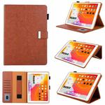 For iPad 10th Gen 10.9 2022 Solid Color Small Metal Buckle Leather Smart Tablet Case(Brown)