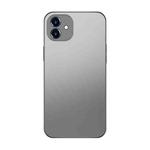 For iPhone 12 Electroplating AG Frosted Phone Case(Silver Grey)