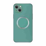 For iPhone 14 Plus Electroplating AG Frosted Magsafe Phone Case(Green)