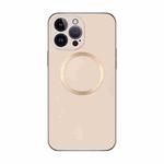 For iPhone 14 Pro Max Electroplating AG Frosted Magsafe Phone Case(Gold)