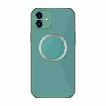 For iPhone 12 Electroplating AG Frosted Magsafe Phone Case(Green)