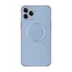 For iPhone 12 Pro Electroplating AG Frosted Magsafe Phone Case(Sierra Blue)