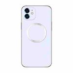 For iPhone 11 Electroplating AG Frosted Magsafe Phone Case(White)