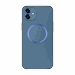 For iPhone 11 Electroplating AG Frosted Magsafe Phone Case(Sea Blue)