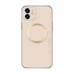 For iPhone 11 Electroplating AG Frosted Magsafe Phone Case(Gold)