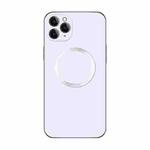 For iPhone 11 Pro Max Electroplating AG Frosted Magsafe Phone Case(White)