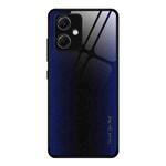 For Xiaomi Redmi Note 12 China Texture Gradient Glass TPU Phone Case(Dark Blue)
