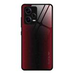 For Xiaomi Redmi Note 12 Pro 5G China Texture Gradient Glass TPU Phone Case(Red)