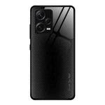 For Xiaomi Redmi Note 12 Pro+ China Texture Gradient Glass TPU Phone Case(Black)