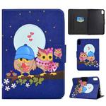 For iPad 10th Gen 10.9 2022 Electric Pressed Colored Drawing Smart Leather Tablet Case(Couple Owl)