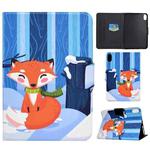 For iPad 10th Gen 10.9 2022 Electric Pressed Colored Drawing Smart Leather Tablet Case(Red Fox)