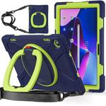 For Lenovo Tab M10 10.1 3rd Gen Silicone + PC Protective Tablet Case(Navy Blue Lime)