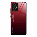 For Xiaomi Redmi Note 12 China Gradient Color Glass Phone Case(Red Black)