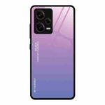 For Xiaomi Redmi Note 12 Pro 5G China Gradient Color Glass Phone Case(Pink Purple)