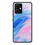 For Xiaomi Redmi Note 12 China Marble Pattern Glass Phone Case(Pink)
