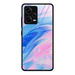 For Xiaomi Redmi Note 12 Pro 5G China Marble Pattern Glass Phone Case(Pink)