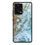 For Xiaomi Redmi Note 12 Pro 5G China Marble Pattern Glass Phone Case(Beach)