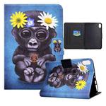 For iPad 10th Gen 10.9 2022 Electric Pressed Colored Drawing Smart Leather Tablet Case(Chimpanzee)