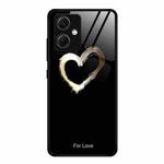 For Xiaomi Redmi Note 12 China Colorful Painted Glass Phone Case(Black Love)