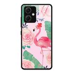 For Xiaomi Redmi Note 12 China Colorful Painted Glass Phone Case(Flamingo)