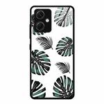 For Xiaomi Redmi Note 12 China Colorful Painted Glass Phone Case(Banana Leaves)