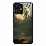 For Xiaomi Redmi Note 12 China Colorful Painted Glass Phone Case(Moon)