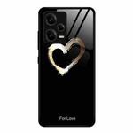 For Xiaomi Redmi Note 12 Pro 5G China Colorful Painted Glass Phone Case(Black Love)