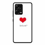 For Xiaomi Redmi Note 12 Pro+ China Colorful Painted Glass Phone Case(Red Heart)