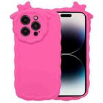 For iPhone 13 Pro Bowknot Liquid Silicone Phone Case(Rose Red)