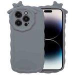 For iPhone 12 Pro Bowknot Liquid Silicone Phone Case(Grey)
