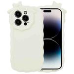 For iPhone 12 Pro Bowknot Liquid Silicone Phone Case(White)