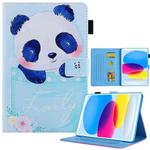 For iPad 10th Gen 10.9 2022 Colored Drawing Leather Smart Tablet Case(Cup Panda)