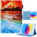 For iPad 10th Gen 10.9 2022 Colored Drawing Leather Smart Tablet Case(Sunset)