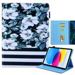 For iPad 10th Gen 10.9 2022 Colored Drawing Leather Smart Tablet Case(Pear Flowers)