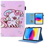 For iPad 10th Gen 10.9 2022 Colored Drawing Leather Smart Tablet Case(Candy Unicorn)