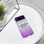 For Samsung Galaxy Z Flip4 5G Gradient Color Ring Holder Fold Phone Case(Gradient Purple)