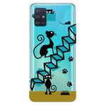 For Galaxy A31 Shockproof Painted Transparent TPU Protective Case(Cat)