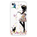 For iPhone SE 2022 / SE 2020 Shockproof Painted Transparent TPU Protective Case(Girl)