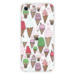 For iPhone SE 2022 / SE 2020 Shockproof Painted Transparent TPU Protective Case(Ice Cream)