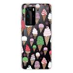 For Huawei P40 Shockproof Painted Transparent TPU Protective Case(Ice Cream)