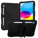 For iPad 10th Gen 10.9 2022 Butterfly Kickstand Heavy Duty Hard Rugged Tablet Case(Black)