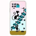 For Huawei P40 Lite Shockproof Painted Transparent TPU Protective Case(Cat)