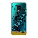 For Xiaomi Redmi Note 9S Shockproof Painted Transparent TPU Protective Case(Cat)