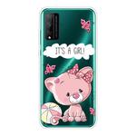 For Huawei Honor Play 4T Pro Shockproof Painted Transparent TPU Protective Case(Cute Cat)