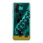 For Huawei Honor Play 4T Pro Shockproof Painted Transparent TPU Protective Case(Cat)