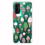 For Huawei Honor 30S Shockproof Painted Transparent TPU Protective Case(Ice Cream)